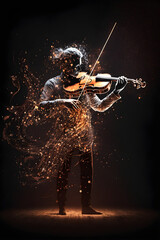 Credible_person_playing_violin_violin_with_floating_music_