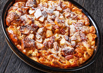 Cinnamon Apple French Toast Bake in baking dish