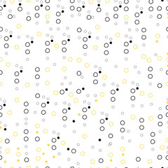 Seamless pattern of yellow and black colors with geometric elements. Pattern in hipster style. The template is suitable for posters, postcards, fabric or wrapping paper