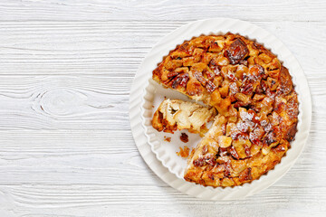Cinnamon Apple French Toast Bake, top view