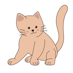 kitten in doodle style isolated vector