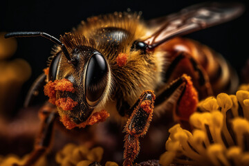 The Busy Life of a Honey Bee: A Stunning Macro Photograph