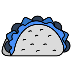 A mouth watering icon of taco 