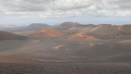 View over the Timanfaya National Park on Lanzarote