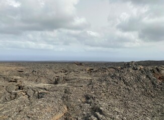 Fototapeta na wymiar Lava field in the Timanfaya National Park on Lanzarote