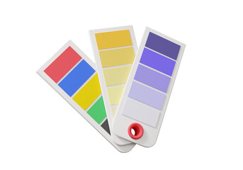 Minimal cartoon cute smooth tool catalog selection colors palette guide samples gradient graphic use in design program on isolated background. 3d rendering illustration