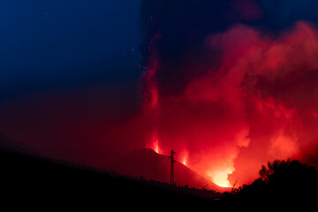 eruption of the volcano on the island of La Palma