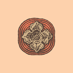 Persimmon.  Color illustration. Hand drawn engraving style vector illustrations.