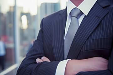 close up of business man, generative ai