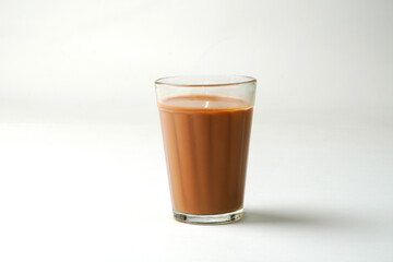 Karak Milk Chai famous indian tea on white background                      
