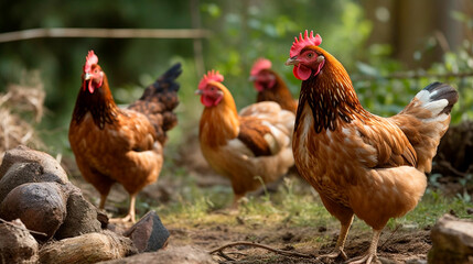 species-appropriate keeping of chickens in the countryside. Generative AI