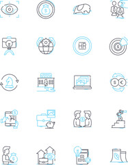 Fototapeta na wymiar Digital banking linear icons set. Mobile banking, Fintech, Online banking, Neobank, Cryptocurrency, Blockchain, Biometrics line vector and concept signs. Security,Digital wallet,Authentication outline