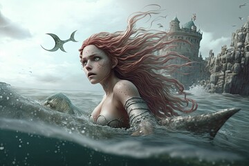 fantasy illustration with mermaid