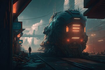 illustration of the futuristic cyberpunk world