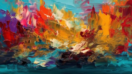 Fototapeta na wymiar Impressionist Paint Strokes on Colorful Abstract Background - Abstract Art - Invitation Cards - Generative AI
