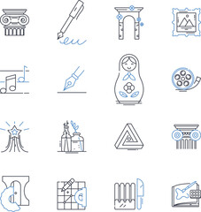 Expert profession line icons collection. Specialist, Skilled, Authority, Master, Elite, Proficient, Experienced vector and linear illustration. Virtuoso,Prodigy,Maestro outline signs set