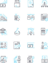 Seed funding linear icons set. Investment, Startups, Entrepreneurship, Capital, Angel, Venture, Financing line vector and concept signs. Equity,Funding,Incubator outline illustrations