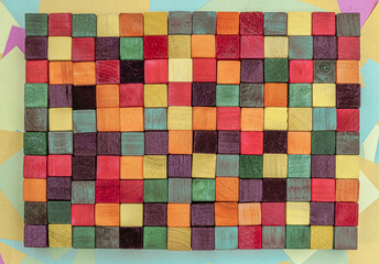 Abstract colorful wood square texture for backdrop