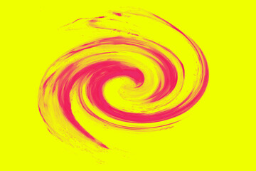 Swirl abstract in red isolated on yellow