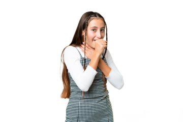 Young girl over isolated chroma key background is suffering with cough and feeling bad