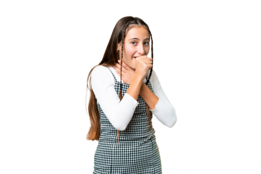 Young girl over isolated chroma key background is suffering with cough and feeling bad