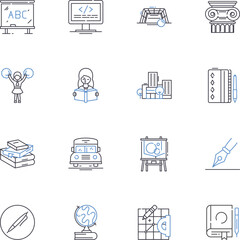 Humanities line icons collection. Culture, Ethics, History, Philosophy, Art, Literature, Anthropology vector and linear illustration. Archaelogy,Linguistics,Sociology outline signs set