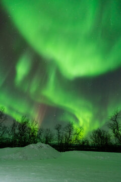 aurora borealis northern lights lapland night landscape	
