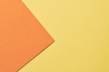 Fototapeta premium Rough kraft paper background, paper texture orange yellow colors. Mockup with copy space for text