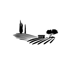 vineyard vector illustration rural landscape	