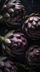Obraz premium Fresh artichokes, Generative AI illustration