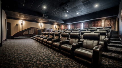 Empty seats in a cinema, Generative Ai illustration