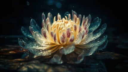 Naklejka na ściany i meble Photorealistic shot of an aquatic plant, Ultra HD