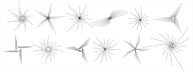 Set of impossible stars.Minimal geometric logo. Vector illustration EPS 10