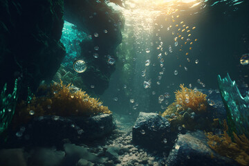 Fototapeta na wymiar Beautiful Underwater Shot - Concept Art