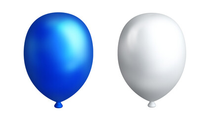 White and blue balloon isolated