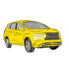 a yellow car with a white background