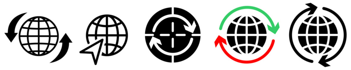 Globe, world, search, internet icon set