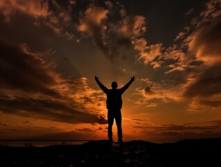 Fototapeta premium The silhouette of success