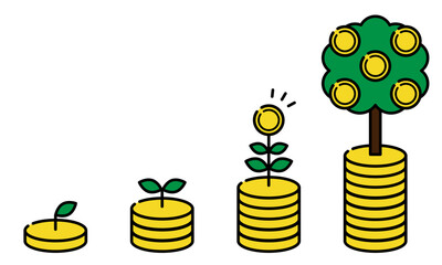 投資などでお金を育てるイメージ