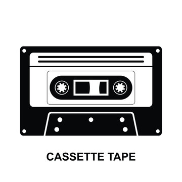 Cassette tape icon isolated on white background vector illustration.