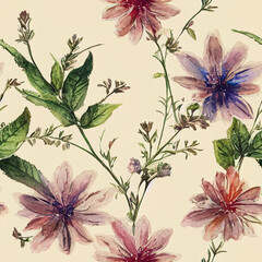 seamless floral pattern - Generative Ai