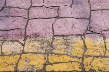 colorful brick sidewalk in a close-up view. Generative AI