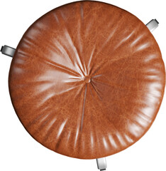 Top view of Caramel Leather ottoman	