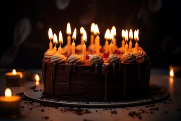Cake With Candles. Generative AI