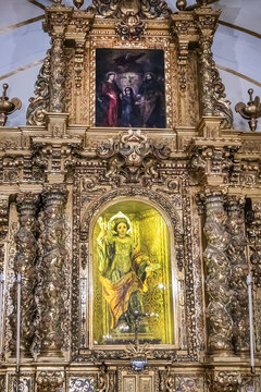 Interior of Ermita de Santa Lucia - small church from 1410. VALENCIA, SPAIN. APRIL 14, 2023.