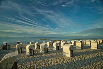 Beach chair on the Baltic Sea