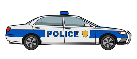 Police car - vector stock illustration.