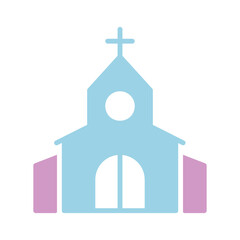 Church with cross isolated vector glyph icon