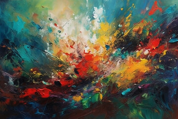 Obraz na płótnie Canvas Abstract colorful oil painting on canvas texture.