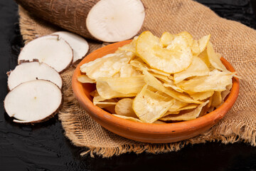 Cassava Manioc Esculenta; Snacks Fried Yuca Flakes